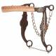 Direct Equine Leather Nose Hackamore with Silver & Copper Bars