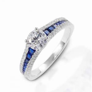 Kelly Herd Blue Spinel Engagement Ring - Sterling Silver