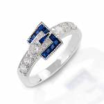 Kelly Herd Blue Spinel Buckle Ring - Sterling Silver