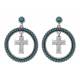 Rock 47 Rocks and Roll Turquoise Halo Earrings