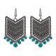 Rock 47 Points of Aztec Silver Tone Fletched Earrings
