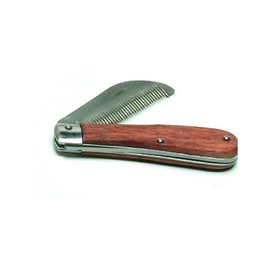 Folding Stripping Comb Wood Handle