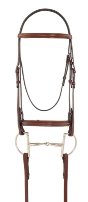 Camelot Plain Raised Paddled Bridle with Laced Reins