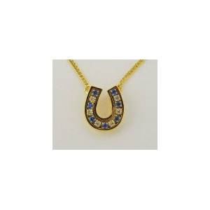 Finishing Touch Crystal Channel Horseshoe Necklace - Sapphire