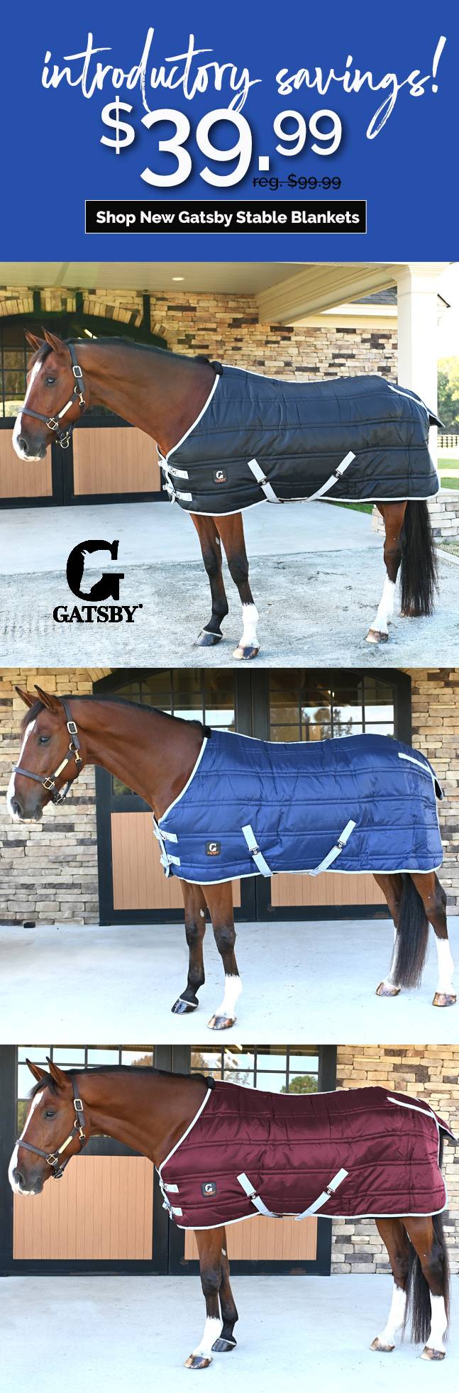NEW! Gatsby 400g Stable Blanket Perfect For Cold-Winter Weather