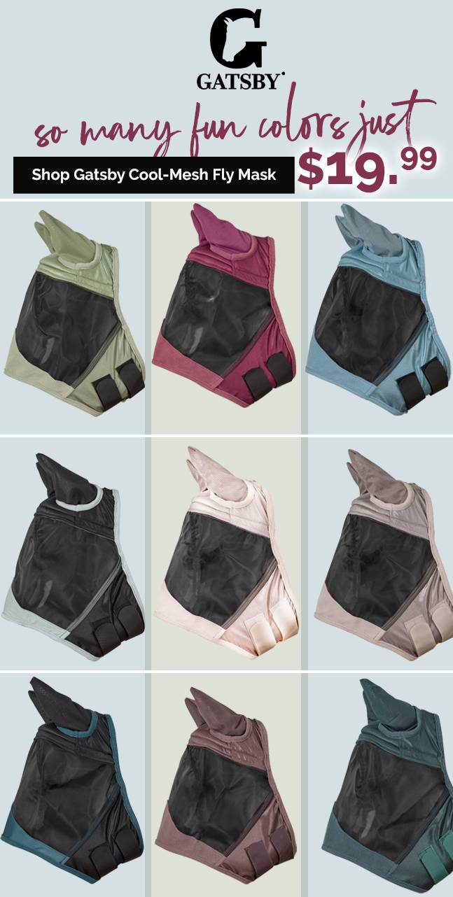 Gatsby Cool-Mesh Fly Mask 4 Sizes - 8 Colors JUST $19.99