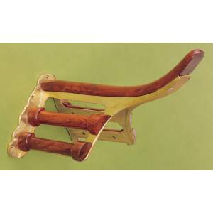Horse Fare Brass and Wood Saddle Rack