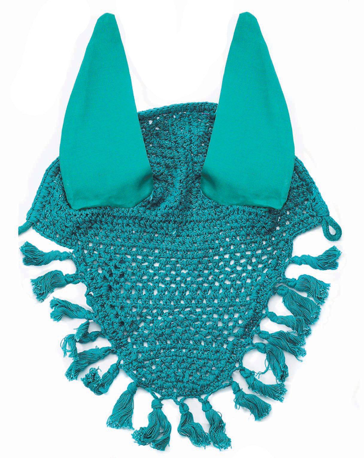 Horse Fare Crochet Ear Net-Tassels