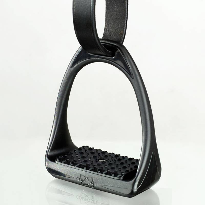 Compositi Plastic Profile Stirrups Lightweight Black With Treads