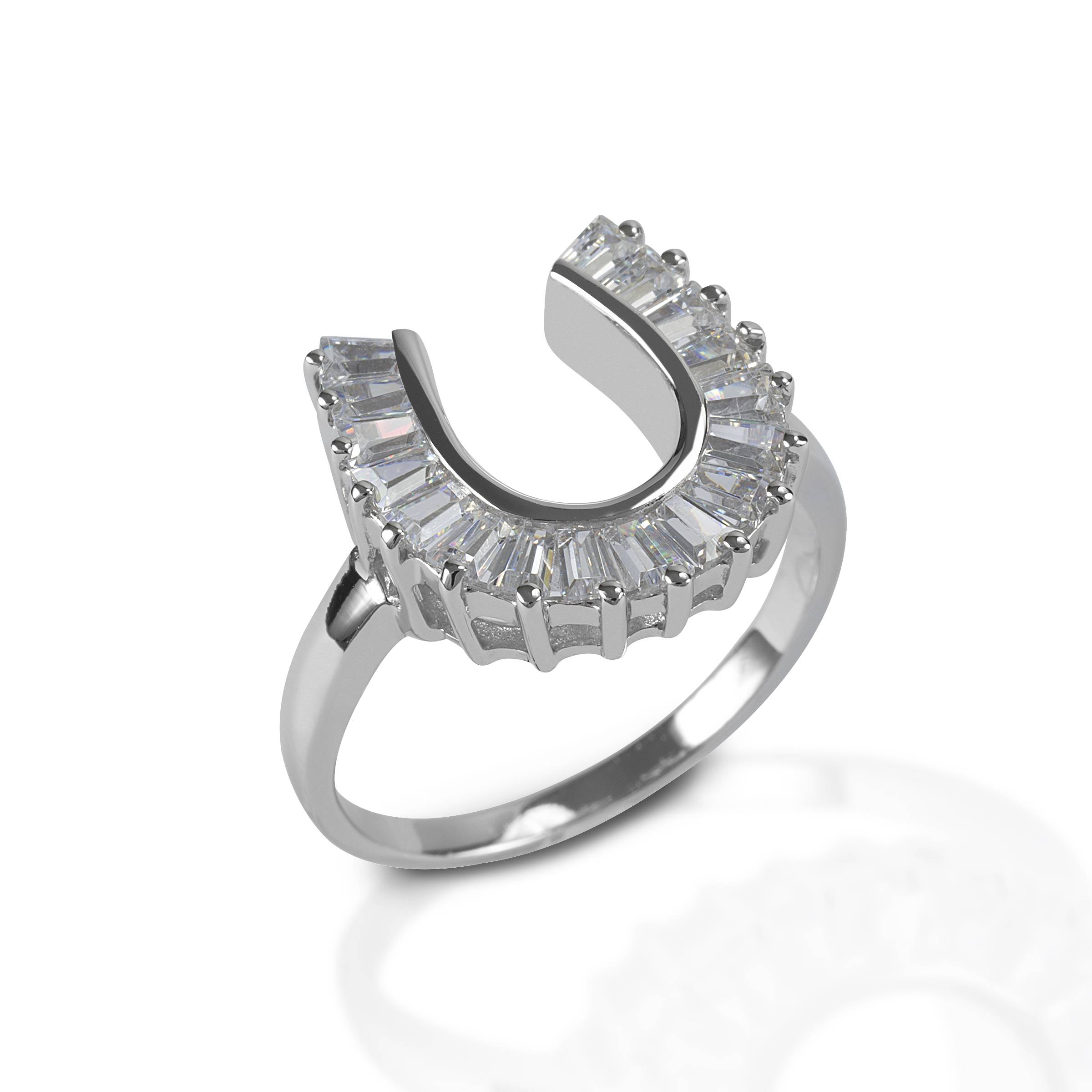 Kelly Herd Baguette Horseshoe Ring