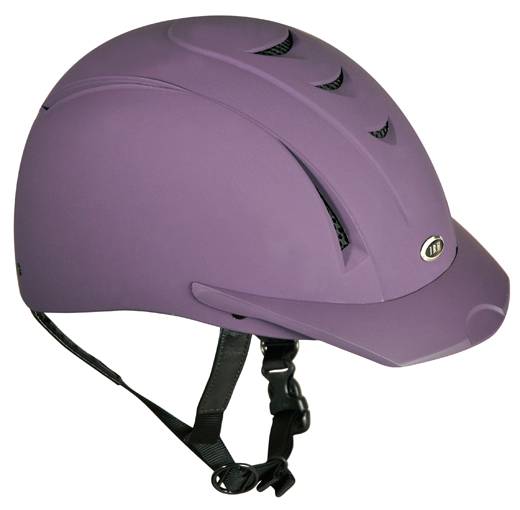 purple riding helmet