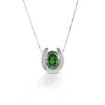 Kelly Herd Green Stone Horseshoe Necklace