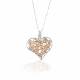 Kelly Herd Clear & Rose Gold Multi-Heart Pendant - Sterling Silver