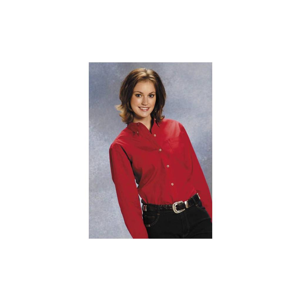 Roper Ladies Button Down Collar Western Shirt - Red
