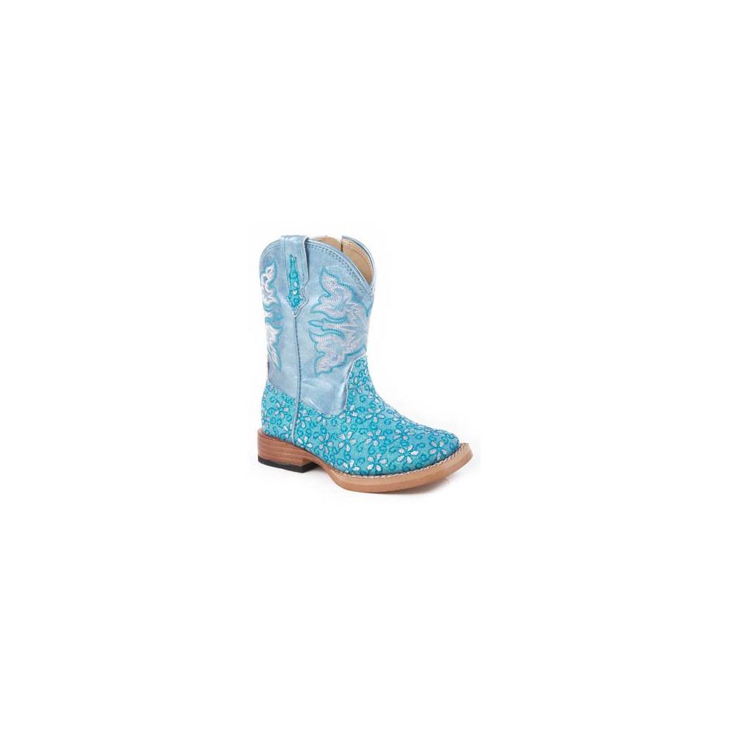 Roper Infant Faux Leather Floral Glitter Boots