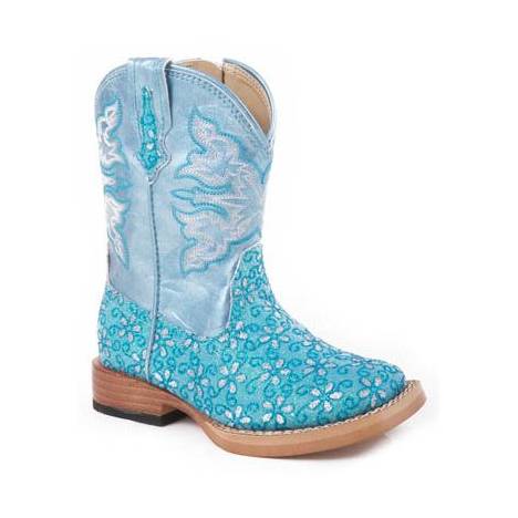 Roper Infant Faux Leather Floral Glitter Boots