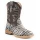 Roper Infant Faux Leather Square Toe Print Boots