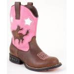 Roper Kids Faux Leather Bronco Western Lights Boots