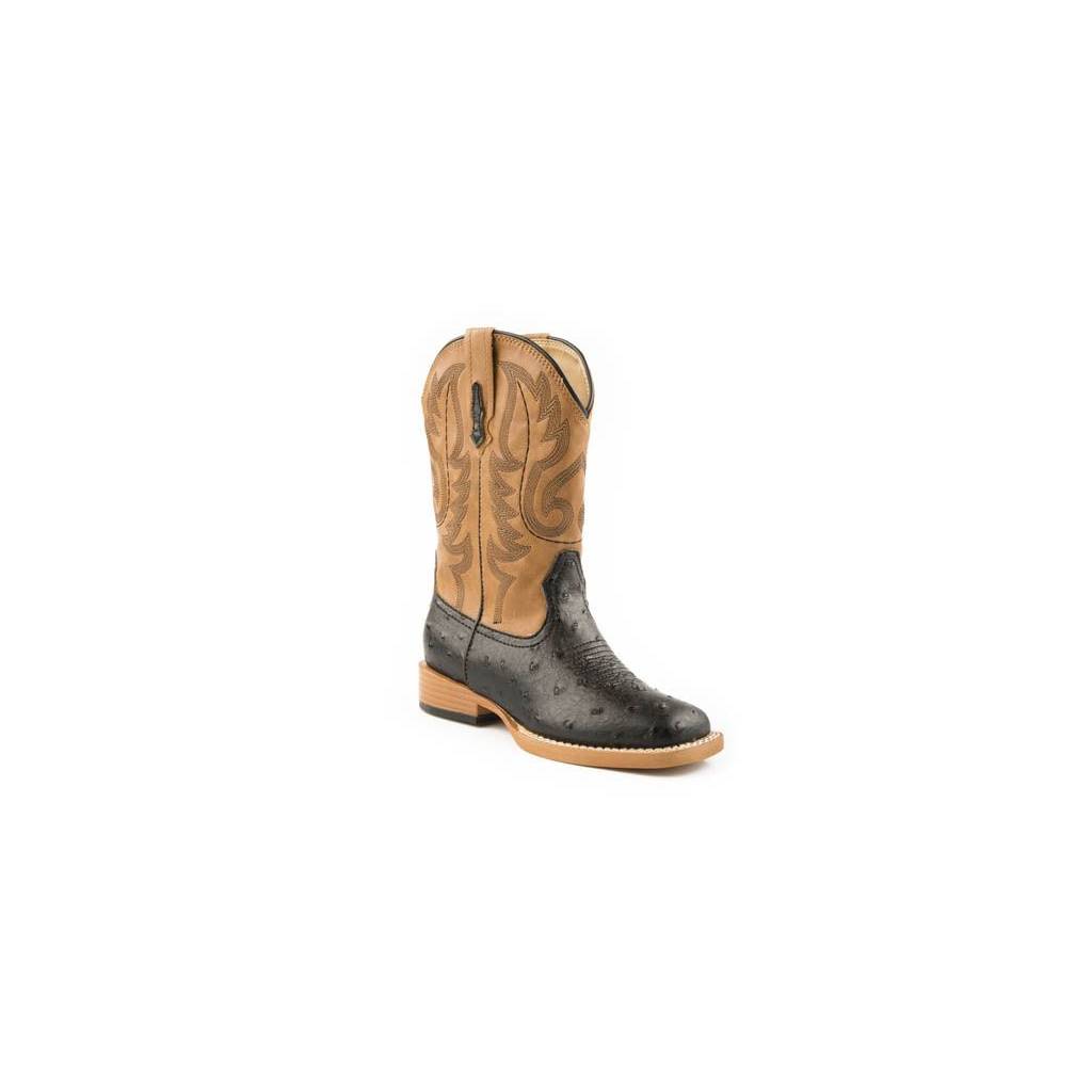 Roper Youth Ostrich Print Faux Leather Boots