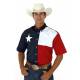 Roper Mens Texas Flag Short Sleeve Shirt