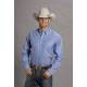 Stetson Mens Pinpoint Oxford Long Sleeve Shirt - Blue
