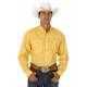 Roper Mens Poplin Long Sleeve Shirt - Yellow