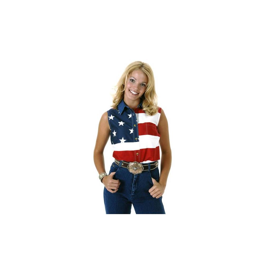 Roper Ladies Sleeveless USA Flag Shirt