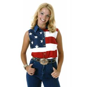 Roper Ladies Sleeveless USA Flag Shirt