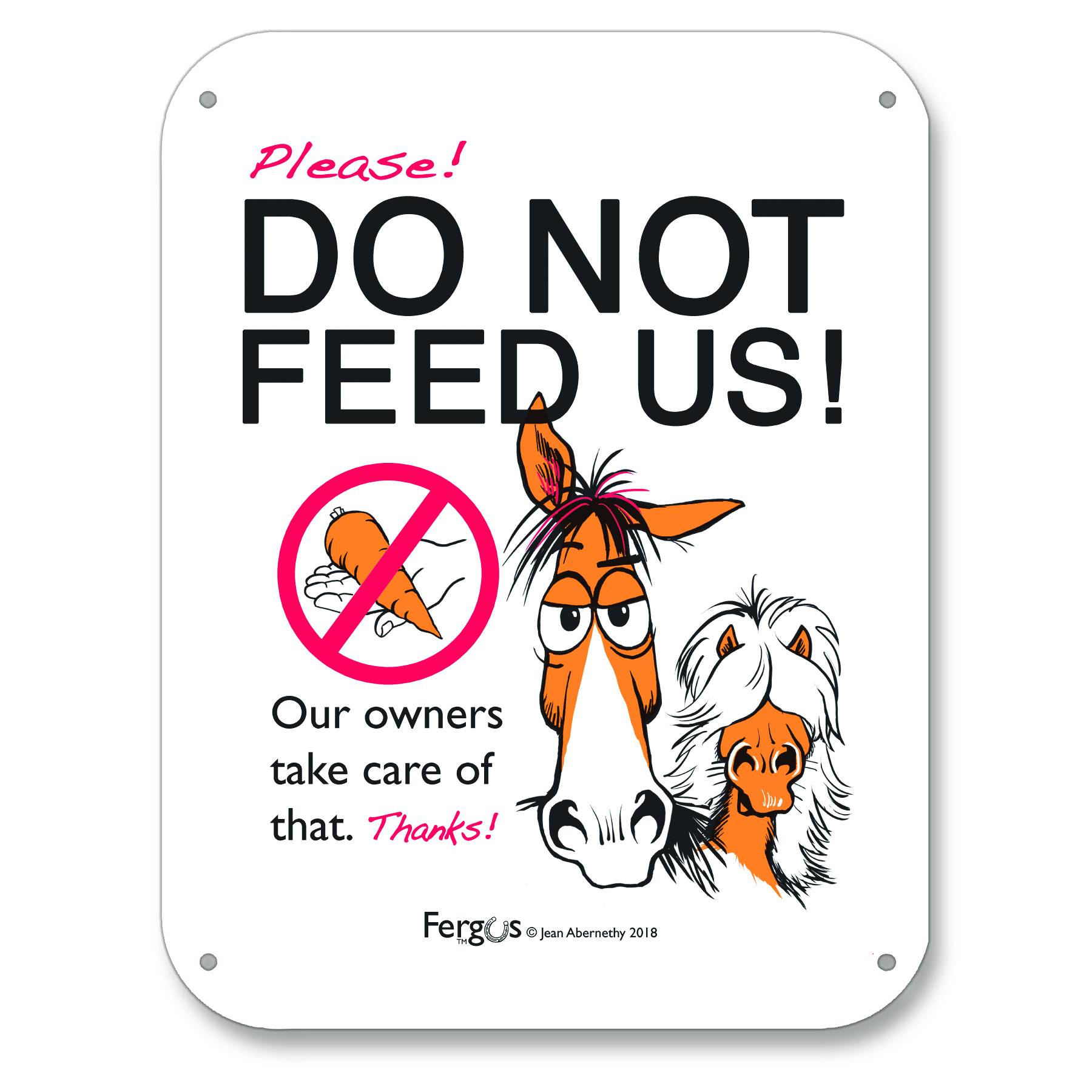 Please DO NOT FEED HORSES field sign foamex - 300mm x 200mm 