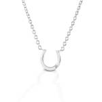 Kelly Herd Single Stone Horseshoe Necklace - Sterling Silver