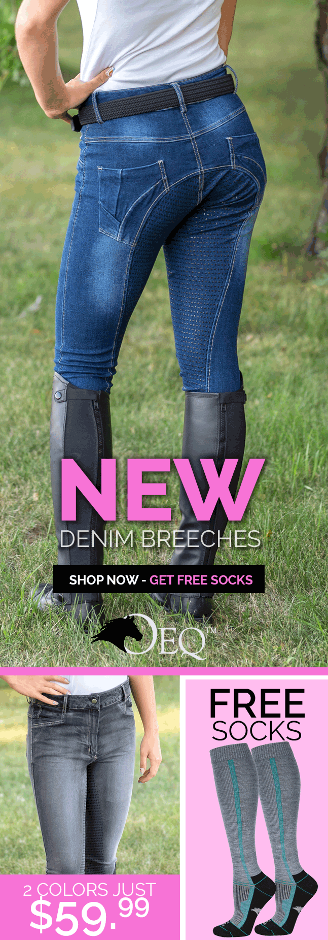 NEW OEQ Denim Full Seat Breech