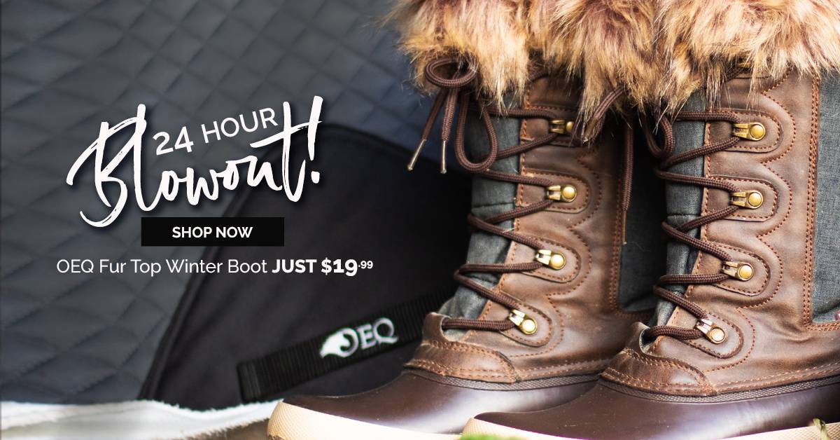 24-Hour Blowout! OEQ Canvas Fur Top Winter Boot JUST $19.99 - Save 70% OFF