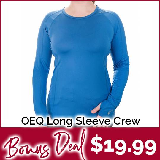 OEQ Ladies Long Sleeve Crew Just $19.99
