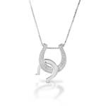 Kelly Herd Clear Double Horseshoe Necklace - Sterling Silver