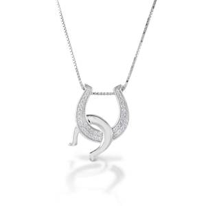 Kelly Herd Clear Double Horseshoe Necklace