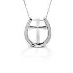 Kelly Herd Clear Horseshoe Cross Necklace - Sterling Silver