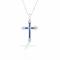 Kelly Herd Blue Cross Necklace - Sterling Silver