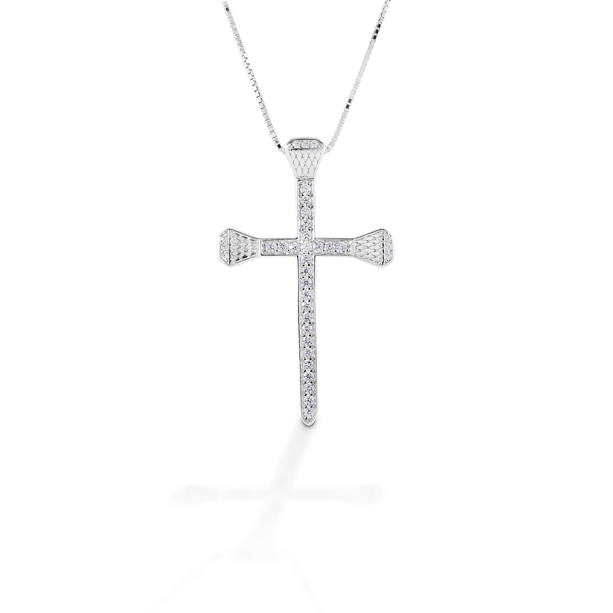 Kelly Herd Pave Horseshoe Nail Cross Necklace
