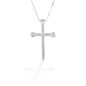 Kelly Herd Pave Horseshoe Nail Cross Necklace - Sterling Silver