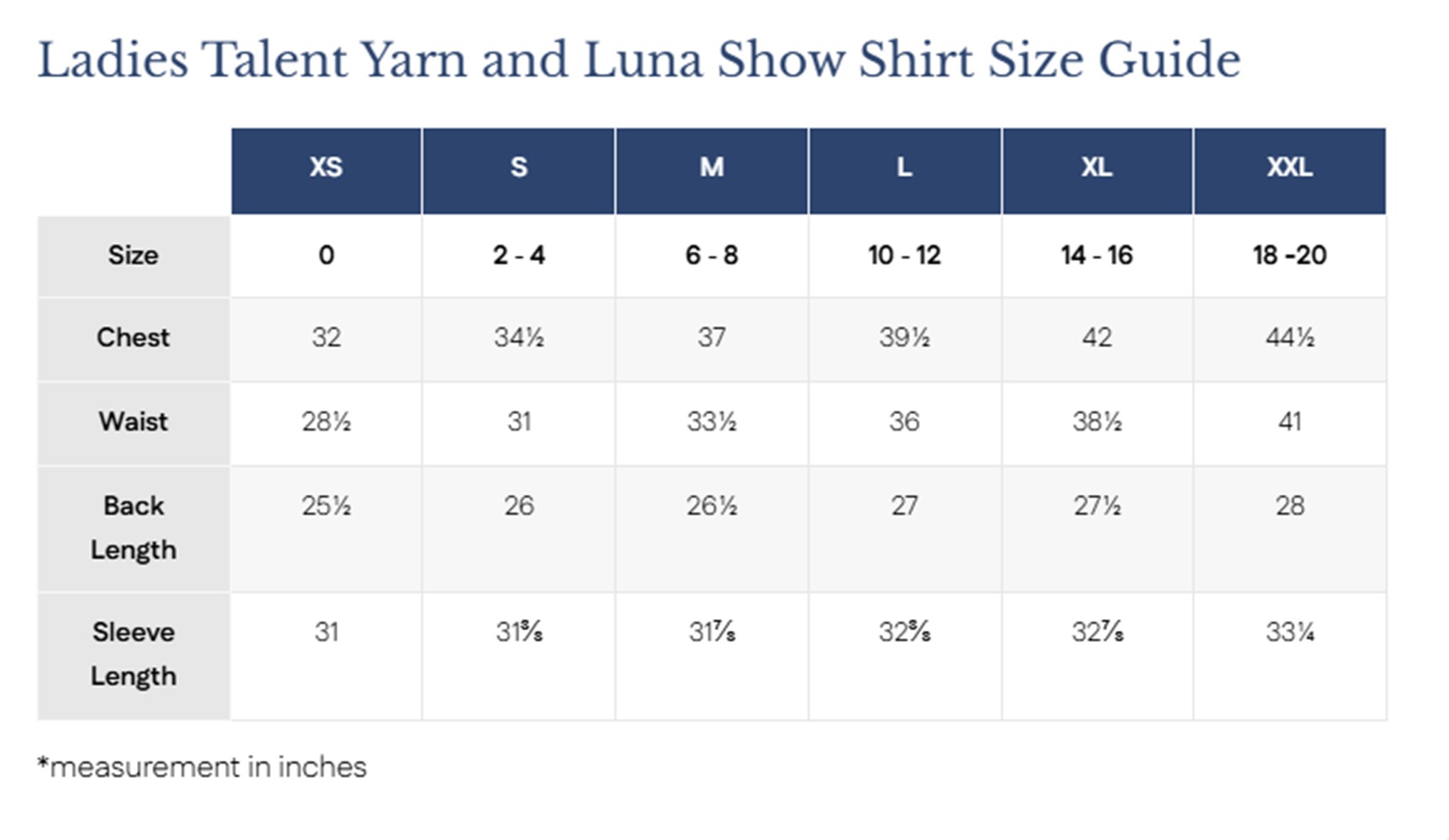 Size Chart
