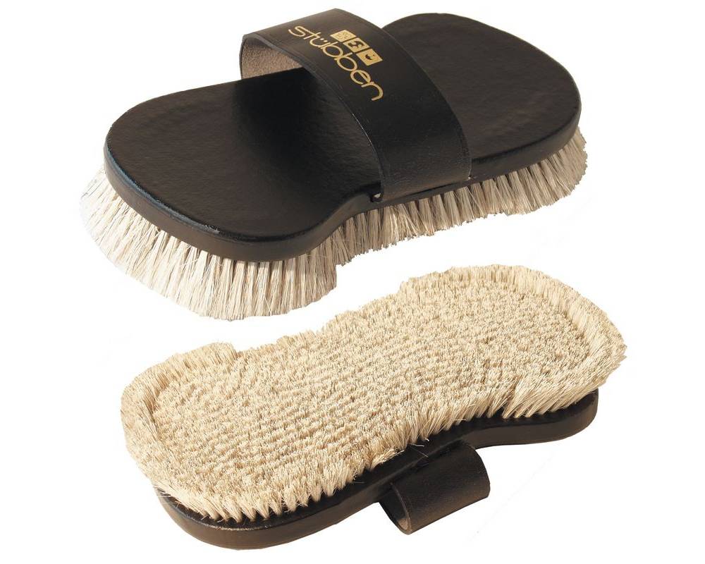 Stubben Flex Leather Back Horsehair Bristle Brush HorseLoverZ