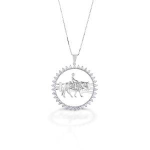 Kelly Herd Stone Circle Ranch Horse Pendant - Sterling Silver