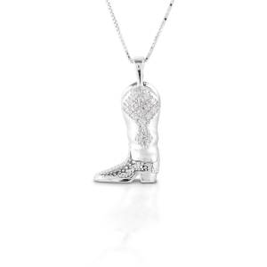 Kelly Herd Western Boot Necklace - Sterling Silver