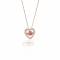Kelly Herd Clear & Pink Heart Pendant - Rose Gold
